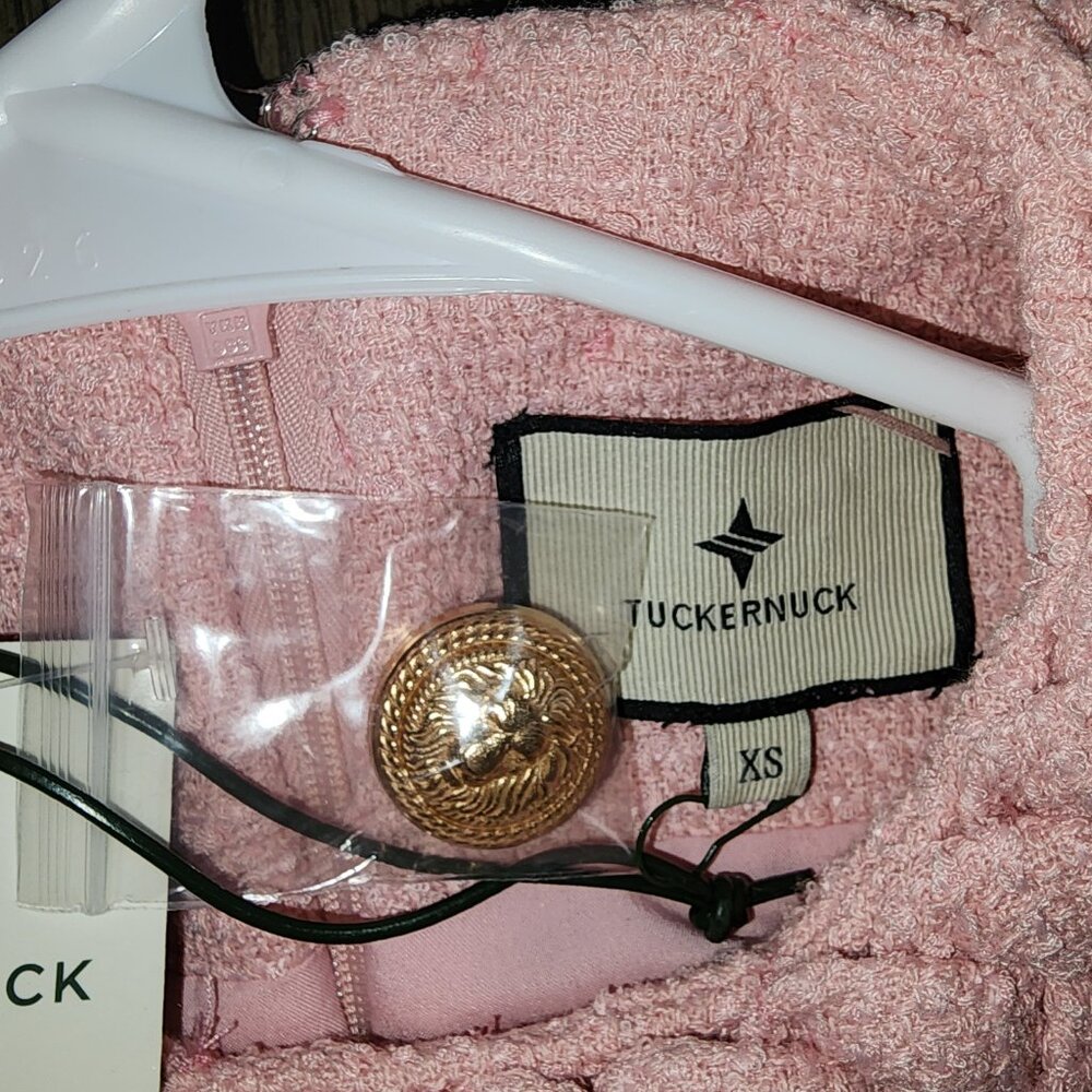 Tuckernuck Blossom Pink Tweed Jackie Dress NWT XS - Picture 8 of 12